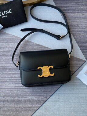 CELINE TEEN SMALL TRIOMPHE BAG SHINY BLACK